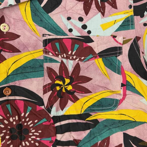 NWOT Scotch & Soda Colorful Botanical Print Camp Shirt Men's Size Large - Picture 7 of 13